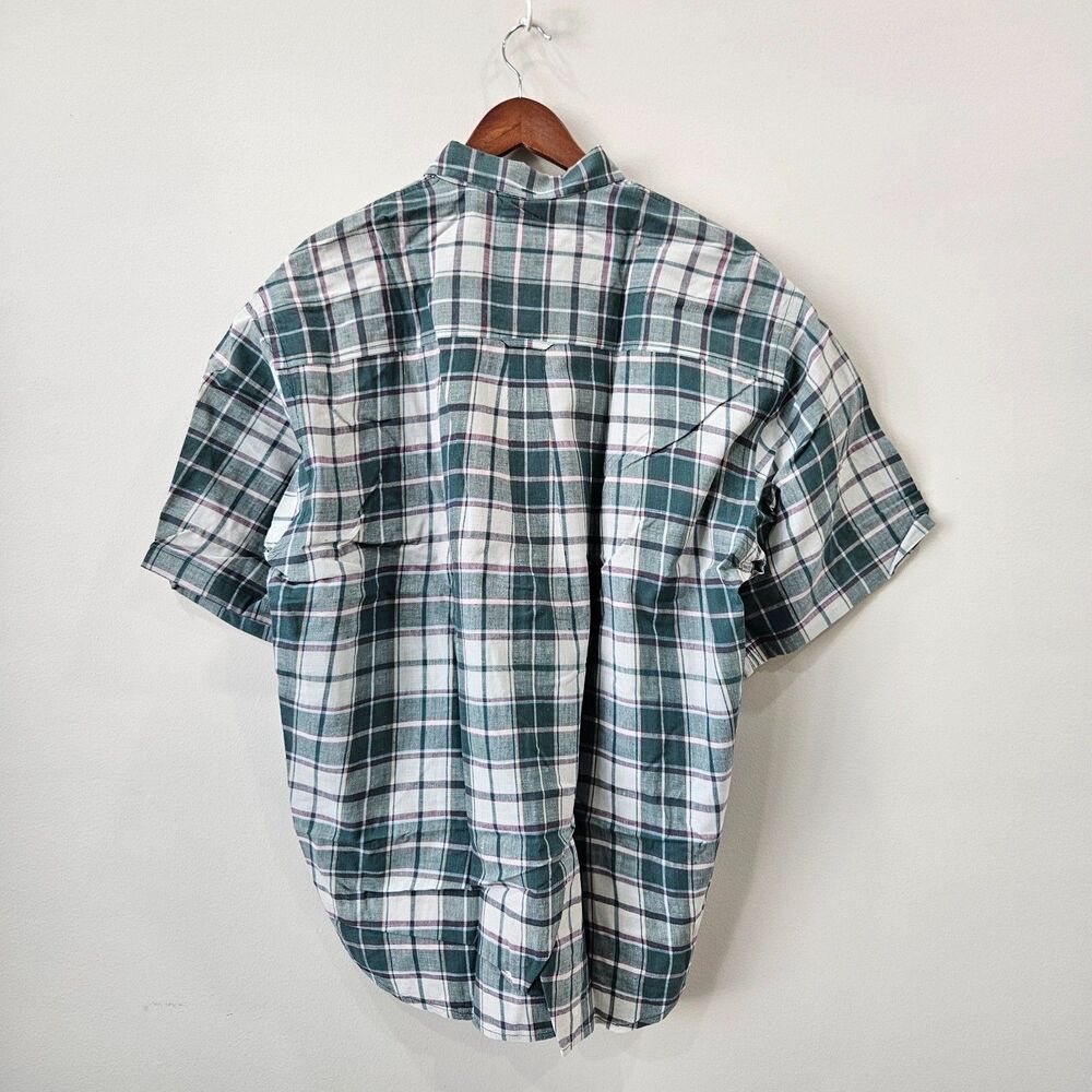 Gant Indian Madras Plaid Button Down Shirt XLT Green Grey Country Preppy Golf - Picture 7 of 10